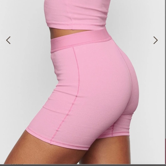 SKIMS Pants & Jumpsuits New Skims Pink Cotton Rib Collection Shorts